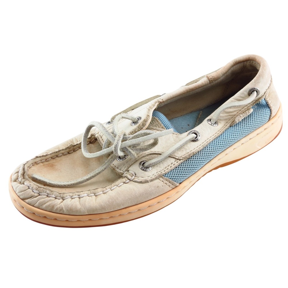 Sperry Women's Boat Shoes Size 6.5 Brown Leather Mesh Casual‎ Nautical Comfort